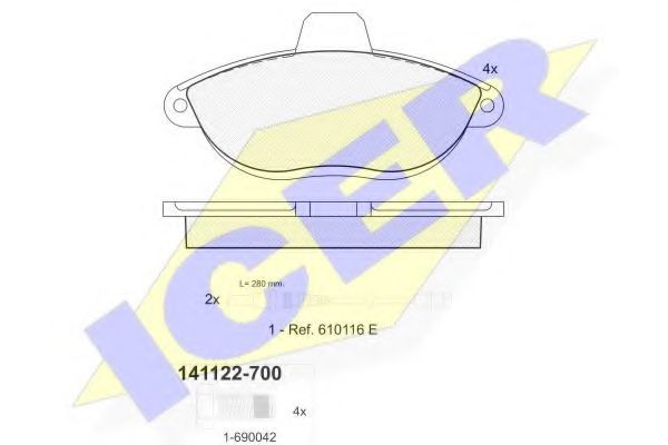 Тормозные колодки ICER 141122-700
