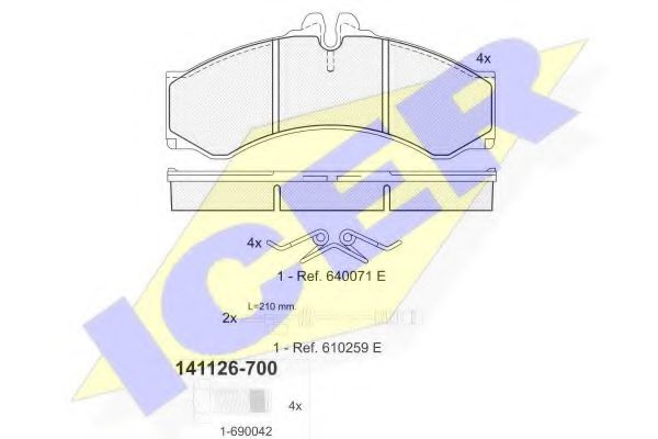 Тормозные колодки ICER 141126-700