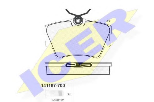 Тормозные колодки ICER 141167-700