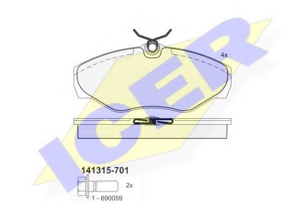 Тормозные колодки ICER 141315-701