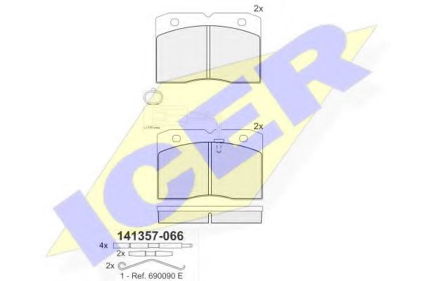 Тормозные колодки ICER 141357