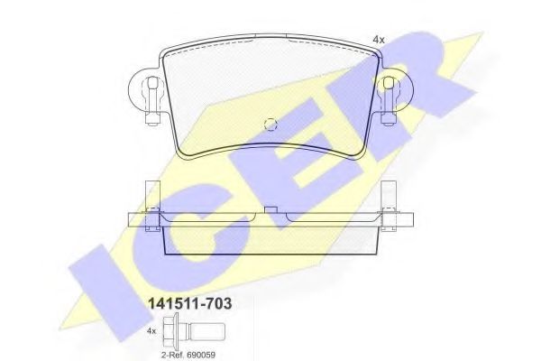 Тормозные колодки ICER 141511-703