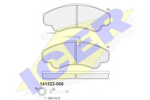 Тормозные колодки ICER 141522-066