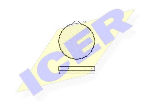 Комплект тормозных колодок, дисковый тормоз ICER 180245