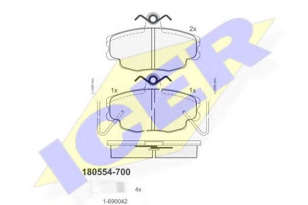 Тормозные колодки ICER 180554-700