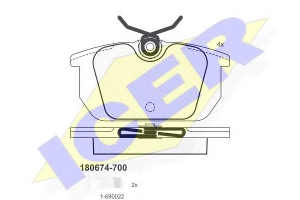 Тормозные колодки ICER 180674-700