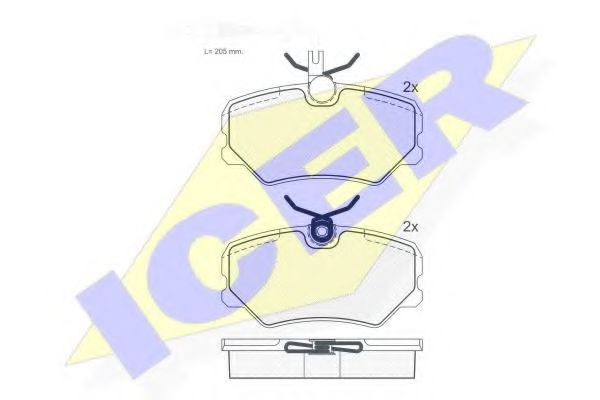 Тормозные колодки ICER 180696