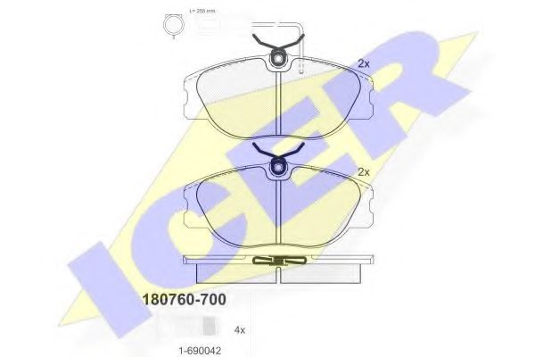 Тормозные колодки ICER 180760-700