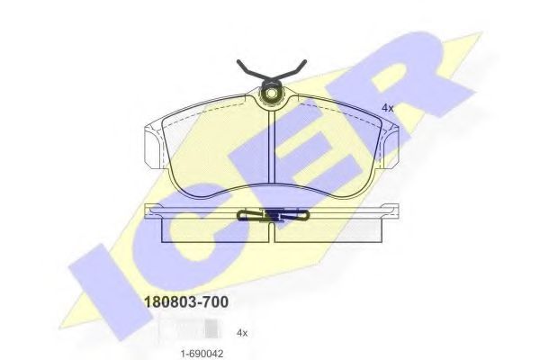 Тормозные колодки ICER 180803-700
