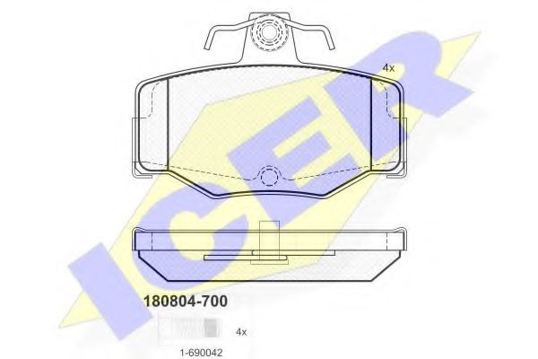 Тормозные колодки ICER 180804-700