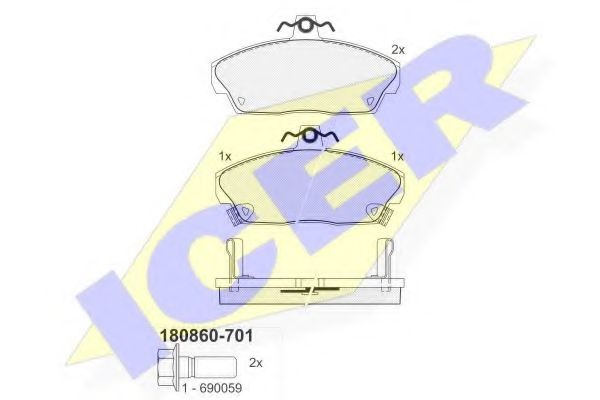 Тормозные колодки ICER 180860-701