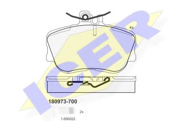 Тормозные колодки ICER 180973-700