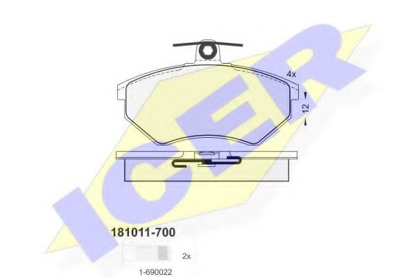 Тормозные колодки ICER 181011-700