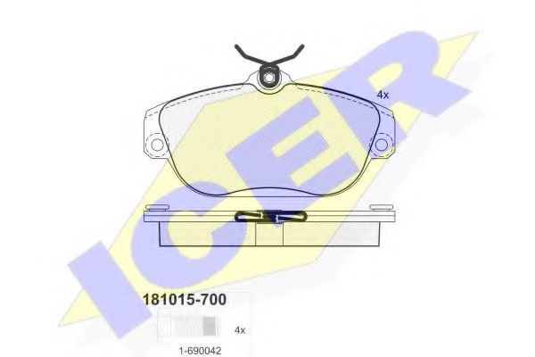 Тормозные колодки ICER 181015-700