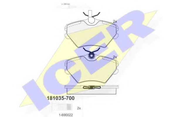 Тормозные колодки ICER 181035-700