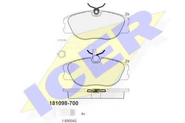 Тормозные колодки ICER 181098-700