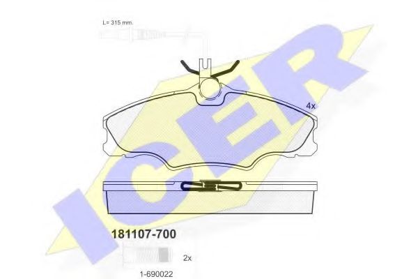 Тормозные колодки ICER 181107-700