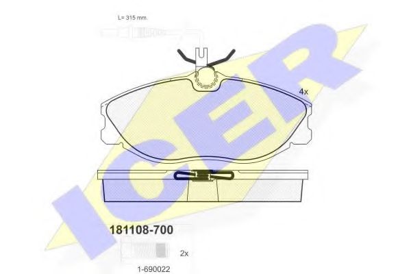 Тормозные колодки ICER 181108-700