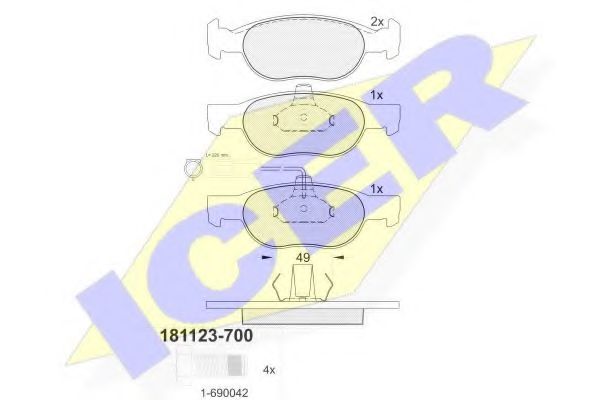 Тормозные колодки ICER 181123-700