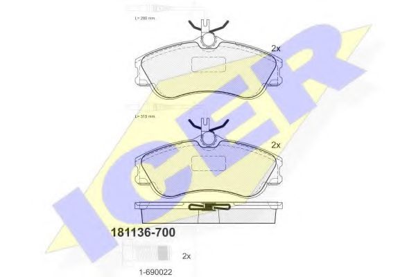 Тормозные колодки ICER 181136-700