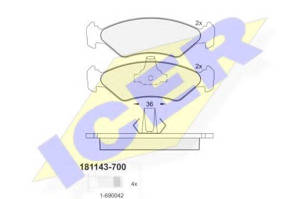 Тормозные колодки ICER 181143-700