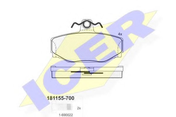 Тормозные колодки ICER 181155-700