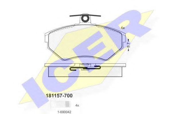 Тормозные колодки ICER 181157-700