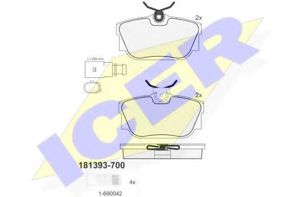 Тормозные колодки ICER 181393-700