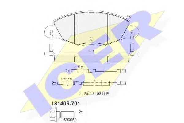 Тормозные колодки ICER 181406-701