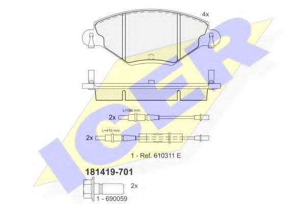 Тормозные колодки ICER 181419-701
