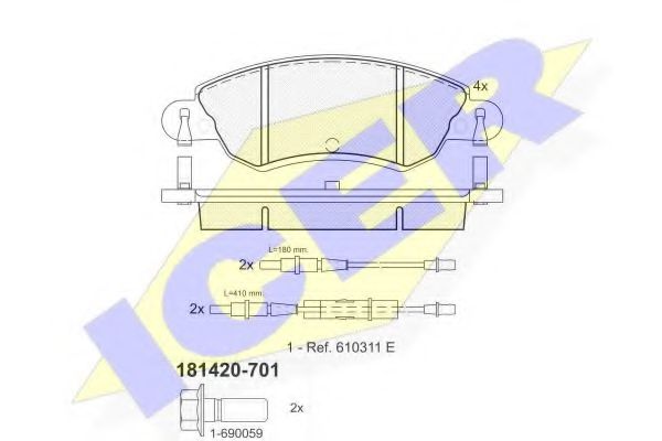 Тормозные колодки ICER 181420-701