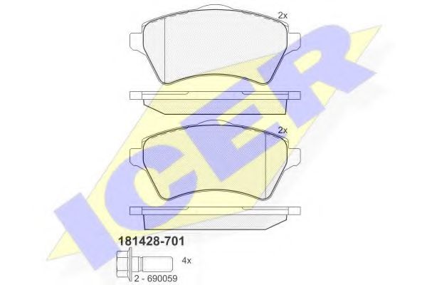 Тормозные колодки ICER 181428-701