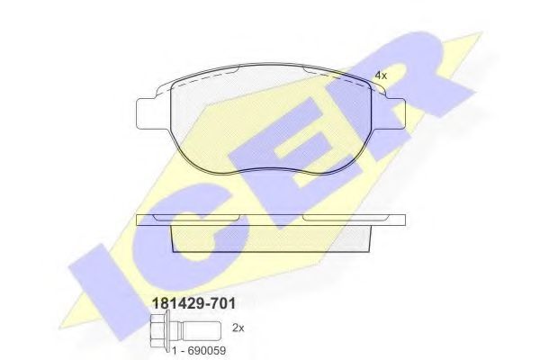 Тормозные колодки ICER 181429-701
