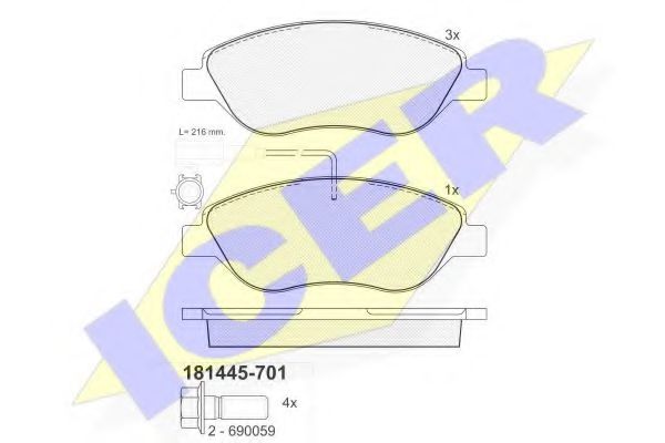 Тормозные колодки ICER 181445-701