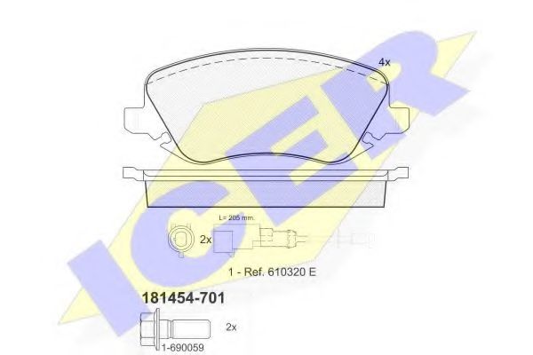 Тормозные колодки ICER 181454-701