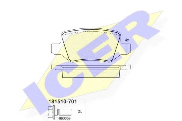 Тормозные колодки ICER 181510-701