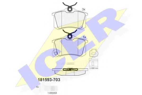 Тормозные колодки ICER 181593-703
