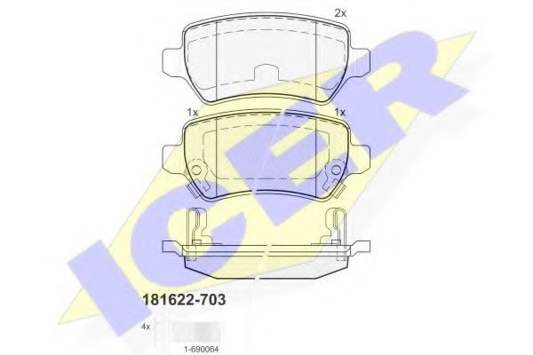 Тормозные колодки ICER 181622-703