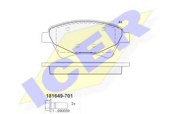 Тормозные колодки ICER 181649-701