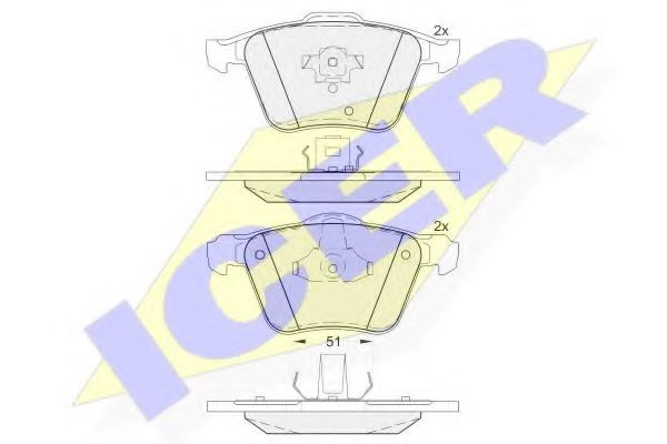 Тормозные колодки ICER 181655