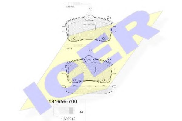 Тормозные колодки ICER 181656-700