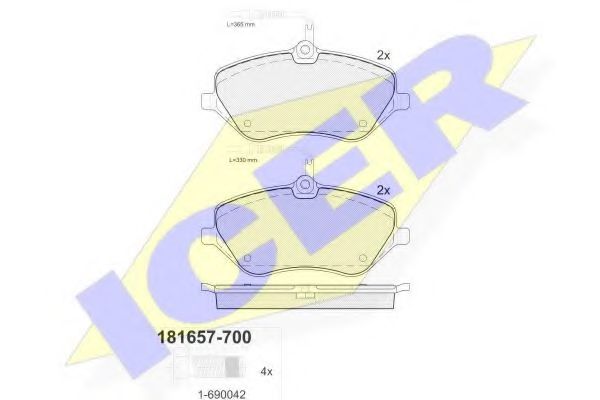 Тормозные колодки ICER 181657-700