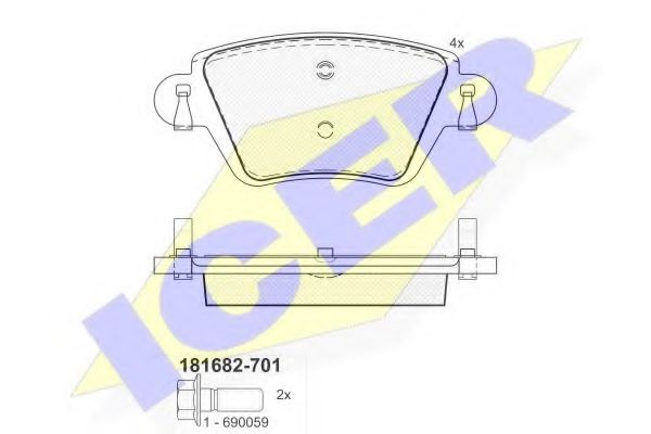 Тормозные колодки ICER 181682-701