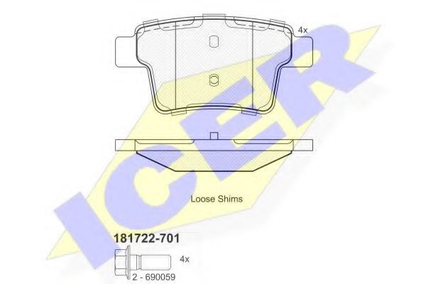 Тормозные колодки ICER 181722-701