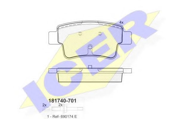 Тормозные колодки ICER 181740-701