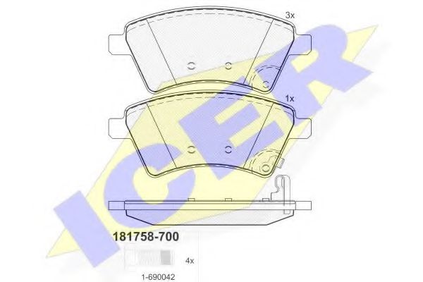 Тормозные колодки ICER 181758-700