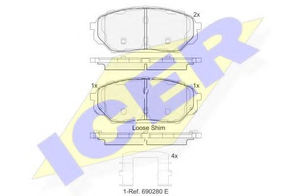 Тормозные колодки ICER 182044
