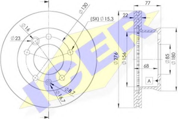 Тормозной диск ICER 78BD0181-1