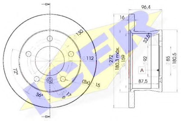 Тормозной диск ICER 78BD0183-1
