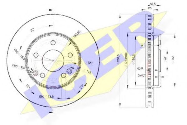 Тормозной диск ICER 78BD0410-2
